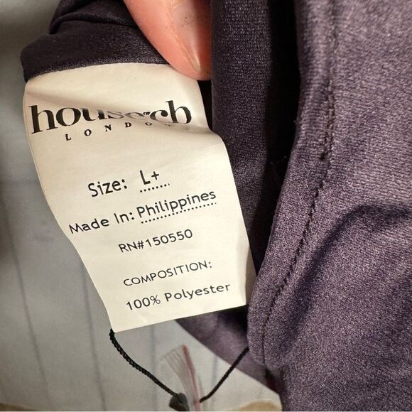 NEW House of CB purple satin draped open back mini dress size L+ - Picture 9 of 11